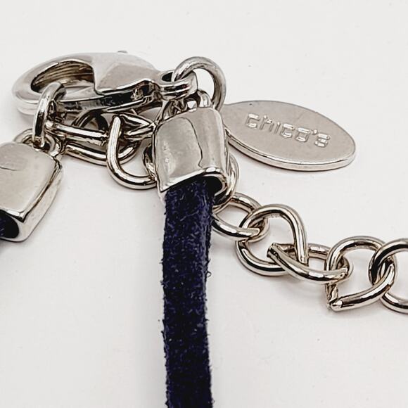 Chico’s Purple Lavender Teardrop Pendant Necklace 22” Suede Cord - Picture 9 of 10